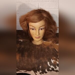 Women's Brown Hair Mannequin Head